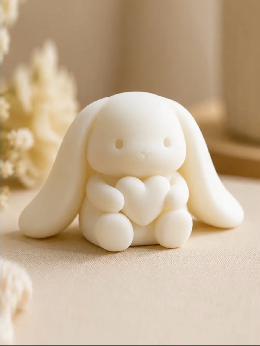 Cream Bunny Heart Soap - Moisturizing Handcrafted Bath Bar